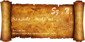 Szajkó Noémi névjegykártya