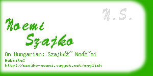 noemi szajko business card
